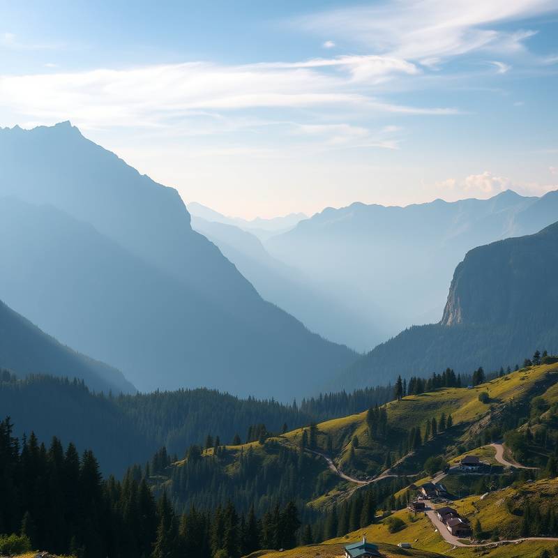 Weite Landschaft mit Bergen im Hintergrund